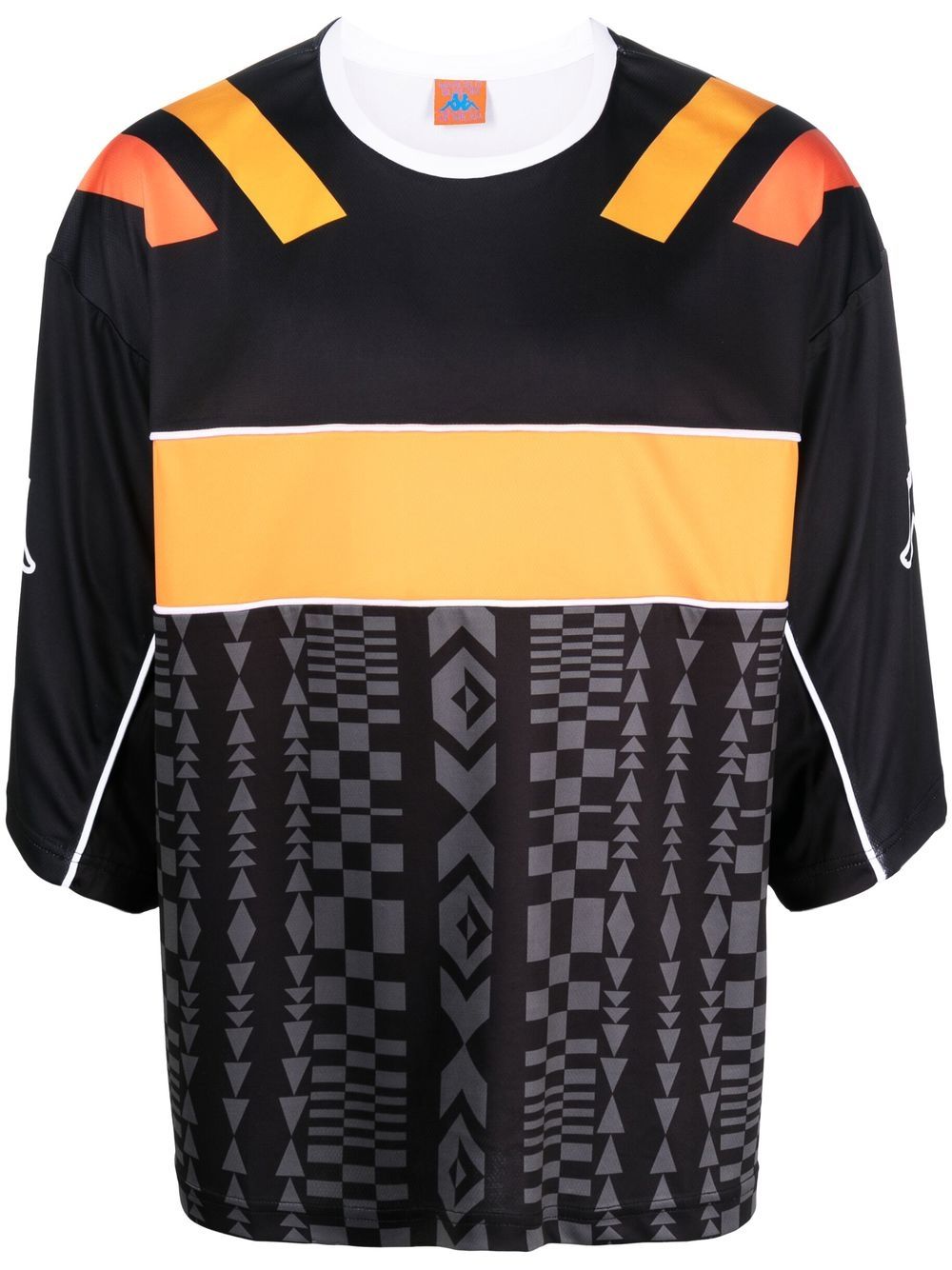 X KAPPA logo-print T-shirt - Black