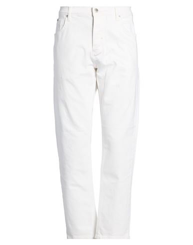 Man Jeans White Size 29 Cotton, Elastane