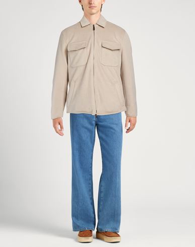 Man Jacket Beige Size 42 Polyester, Acrylic, Wool