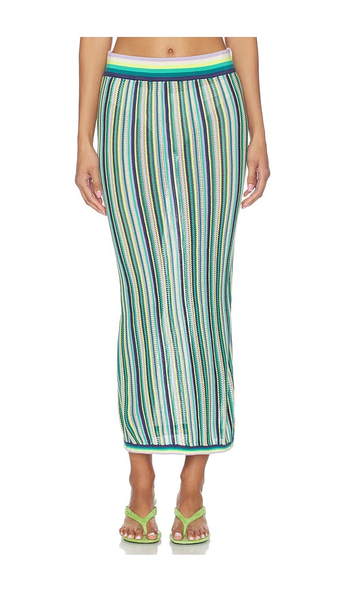 Susana Monaco Stripe Sweater Midi Skirt in Purple,Teal. - S also in XS, M
