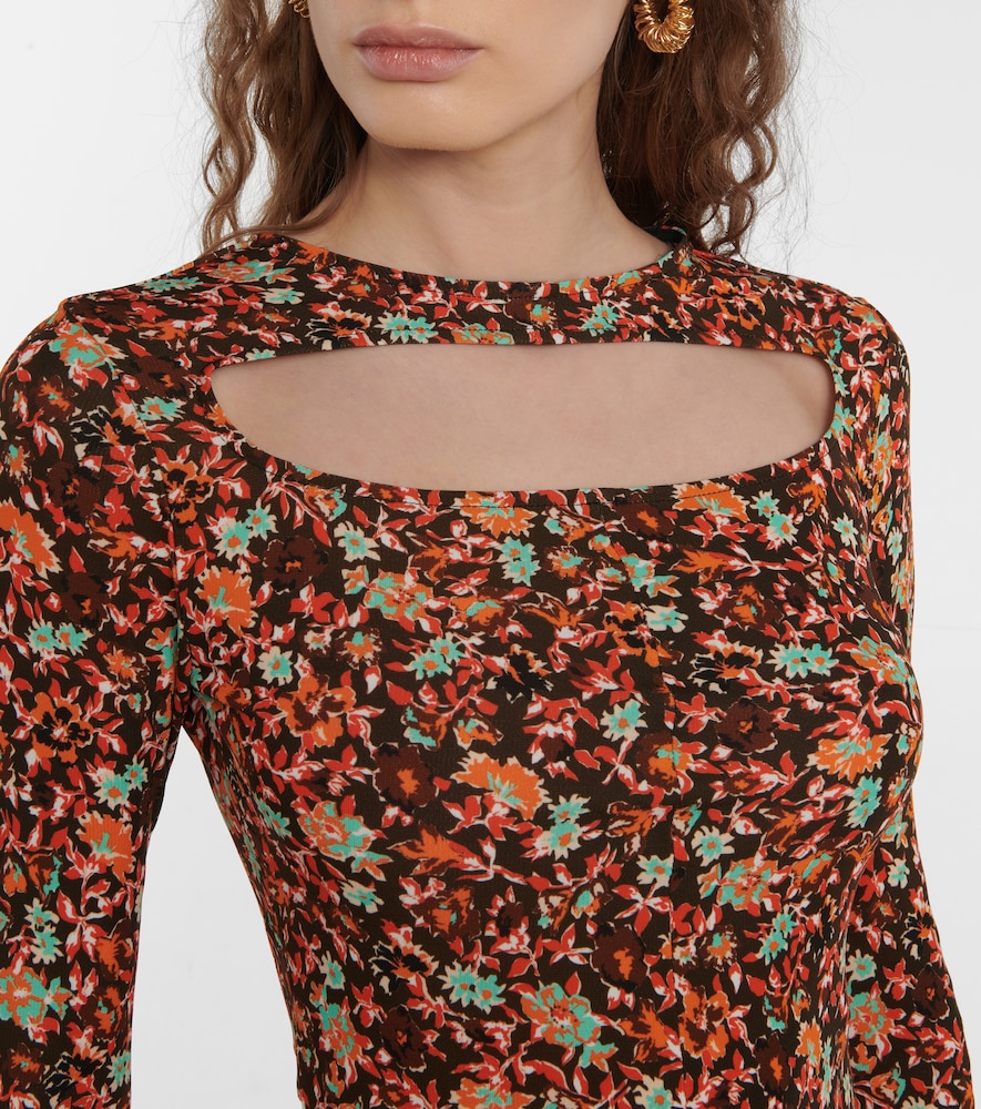 Floral cutout top