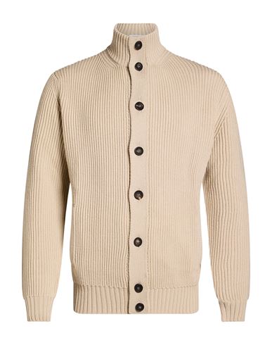 Man Cardigan Sand Size 42 Merino Wool