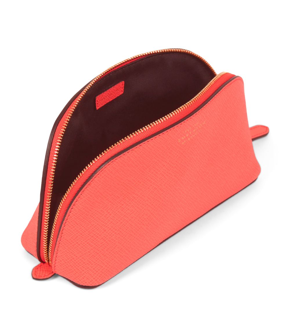 Grained Panama Leather Wash Bag