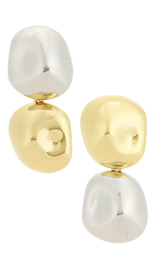 LELET NY Zoe Petite Drop Earrings in Metallic Gold,Metallic Silver