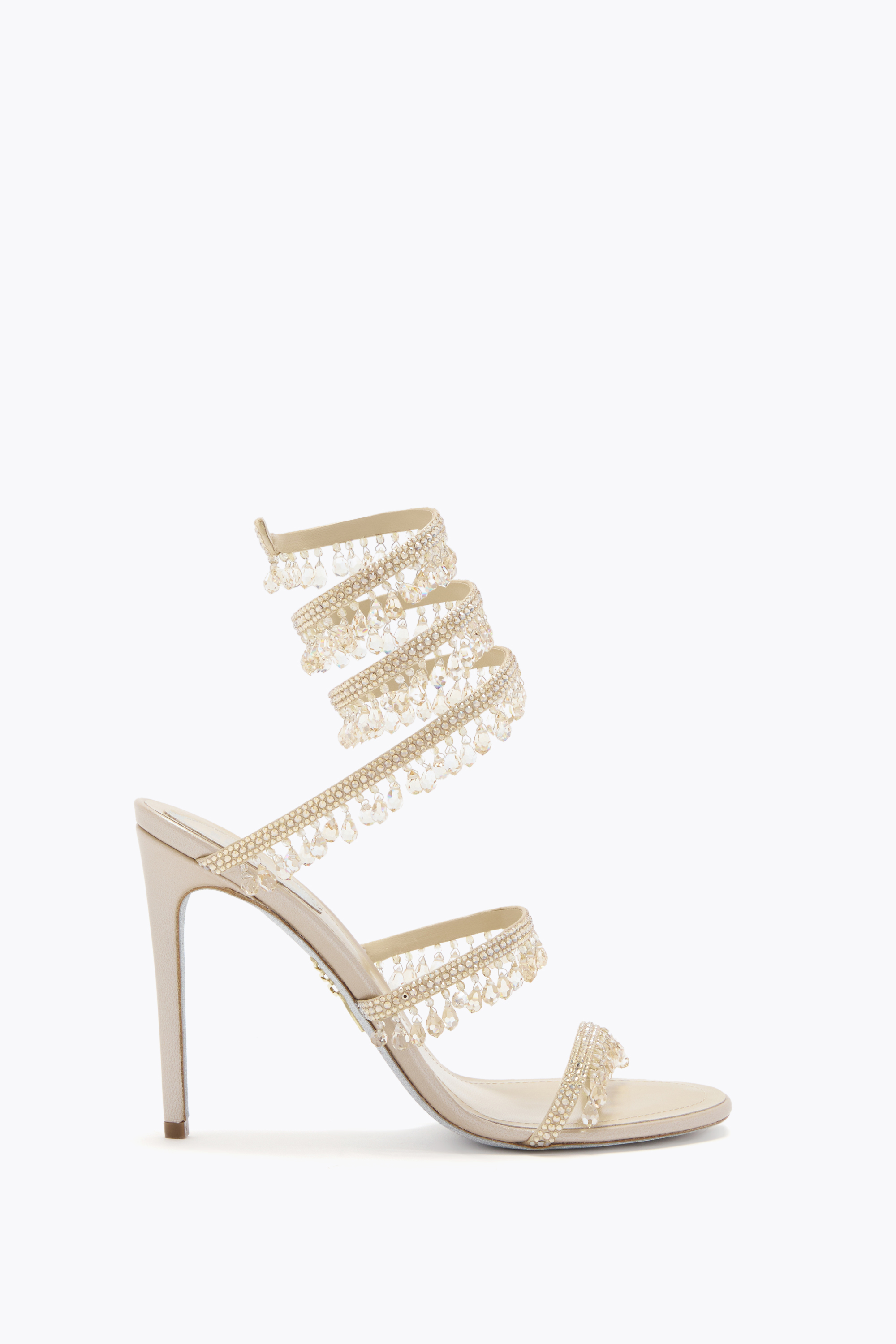 CHANDELIER BEIGE SATIN/G.SHADOW STRASS SANDAL