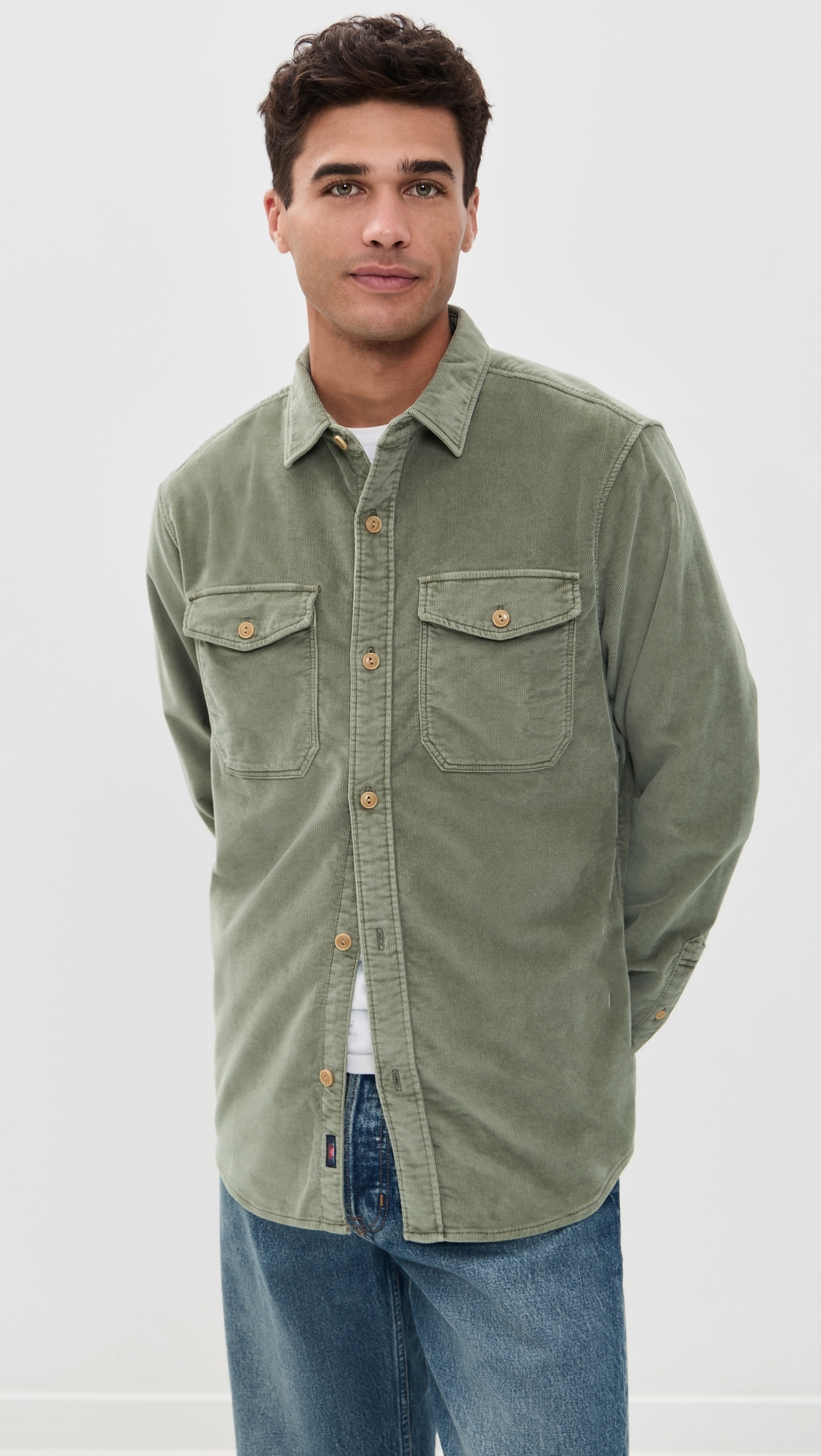 Stretch Terry Corduroy Workshirt Light Pine