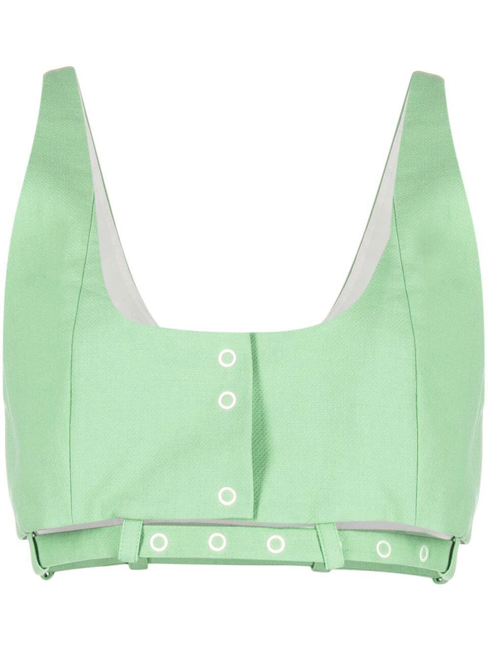 Organic Cotton Cropped Tank Top — green