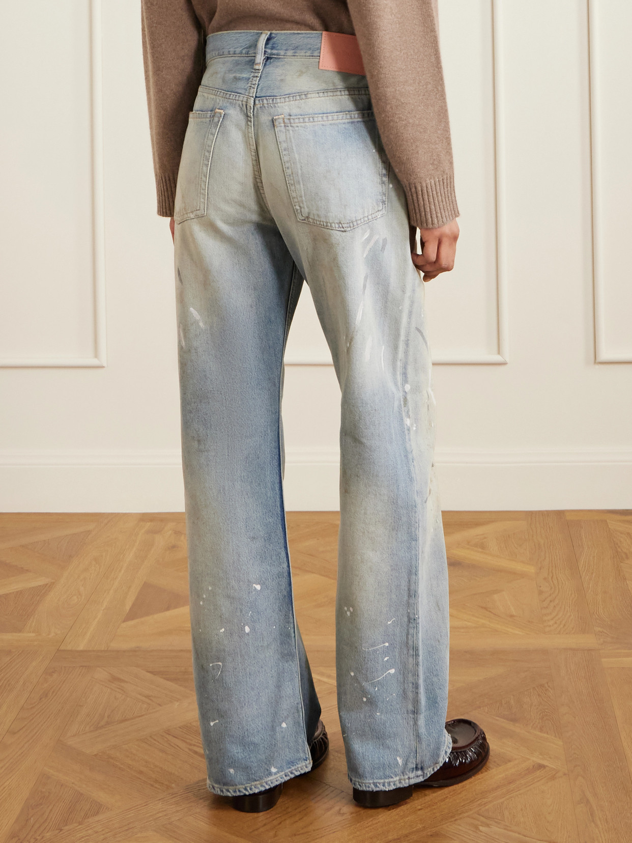 2021 Distressed Mid-rise Straight-leg Jeans - Blue