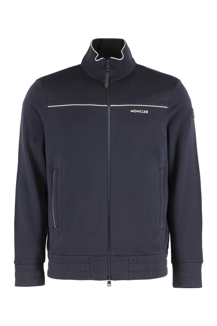 Blue Zip-Up Logo Sweatshirt