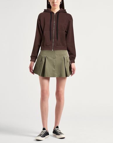 Woman Sweatshirt Chocolate brown Size S Cotton, Polyester