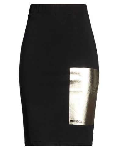 Woman Midi skirt Black Size S Cotton, Elastane