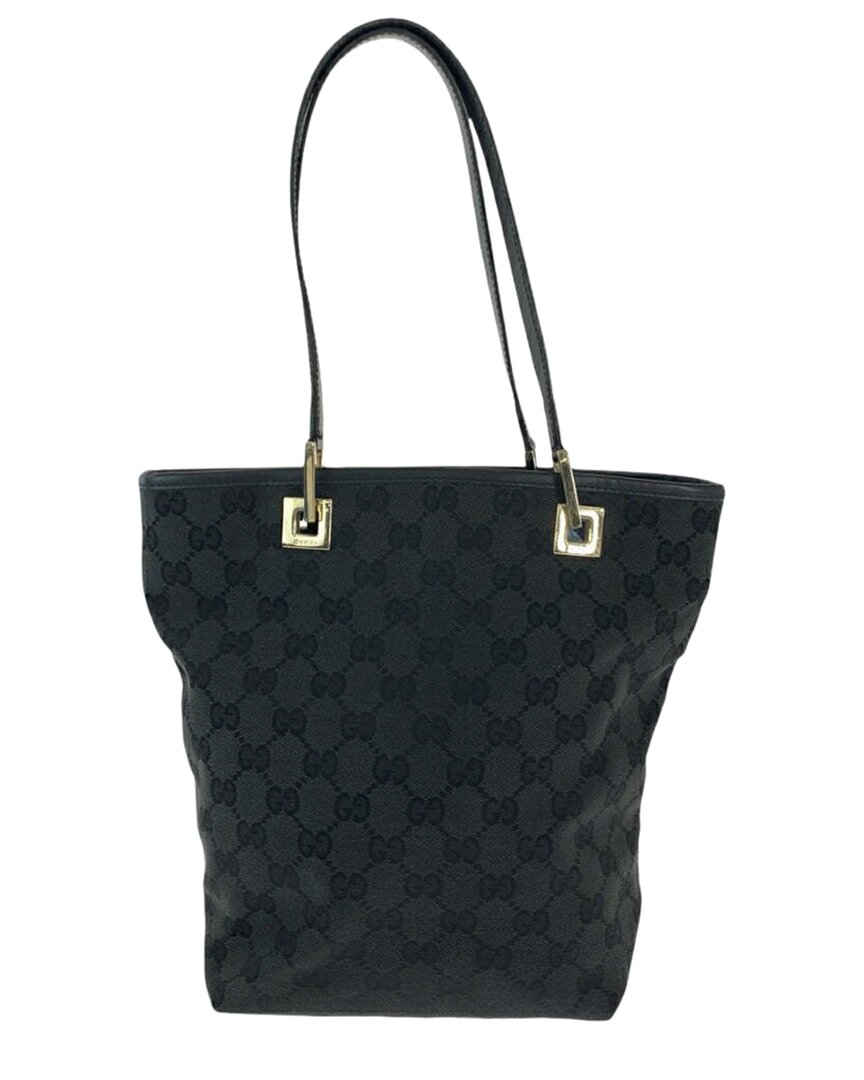 Black GG Canvas Tote Shoulder Bag (Authentic Pre-Loved)