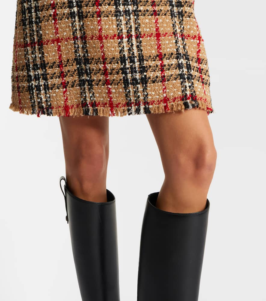 Check bouclé minidress