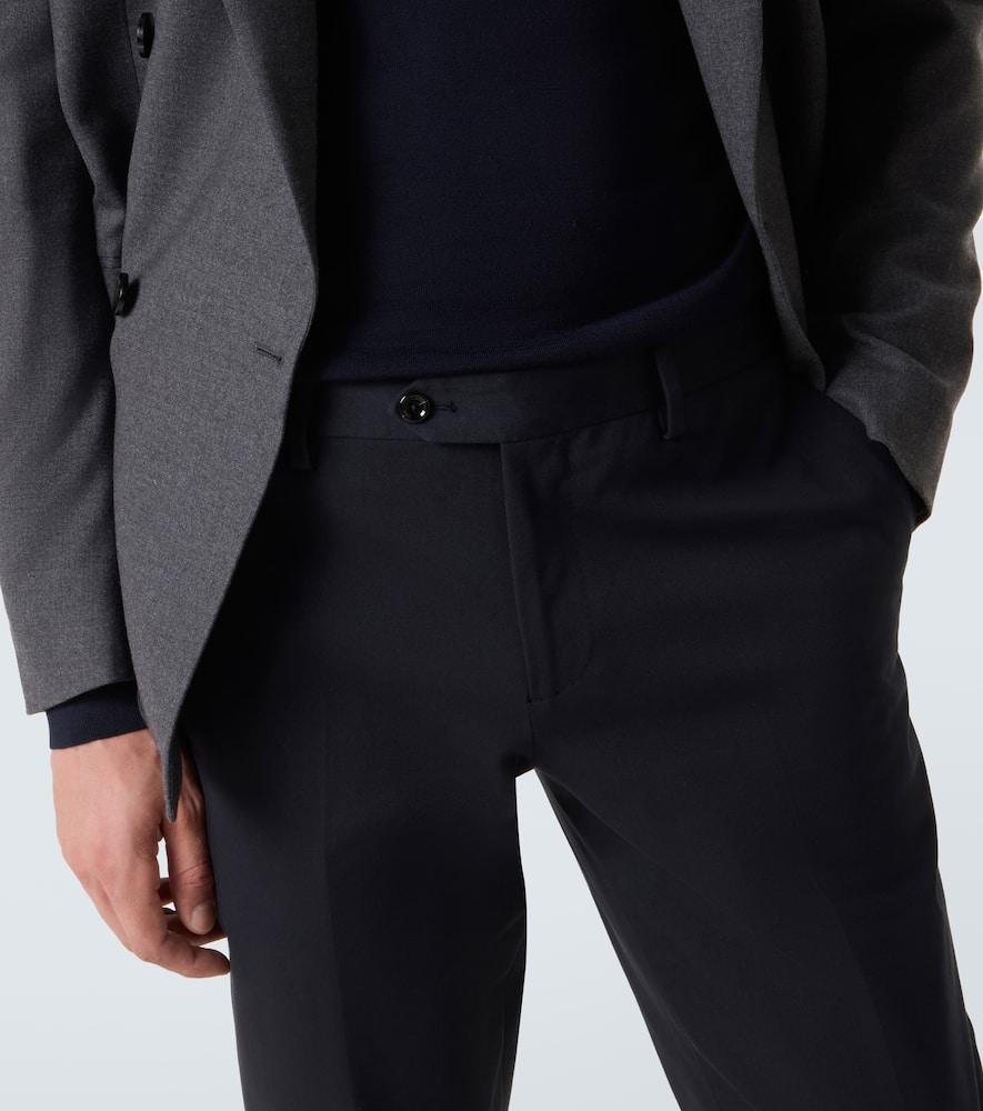 Cotton-blend slim pants