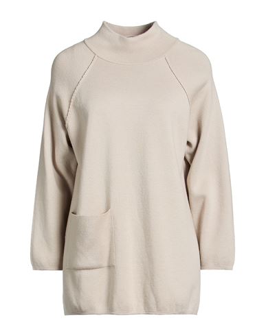 Woman Turtleneck Sand Size 6 Virgin Wool
