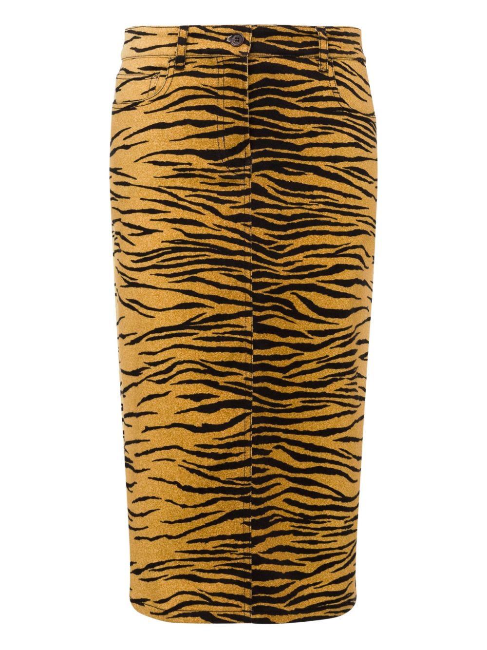 Animal-pattern midi skirt - Brown