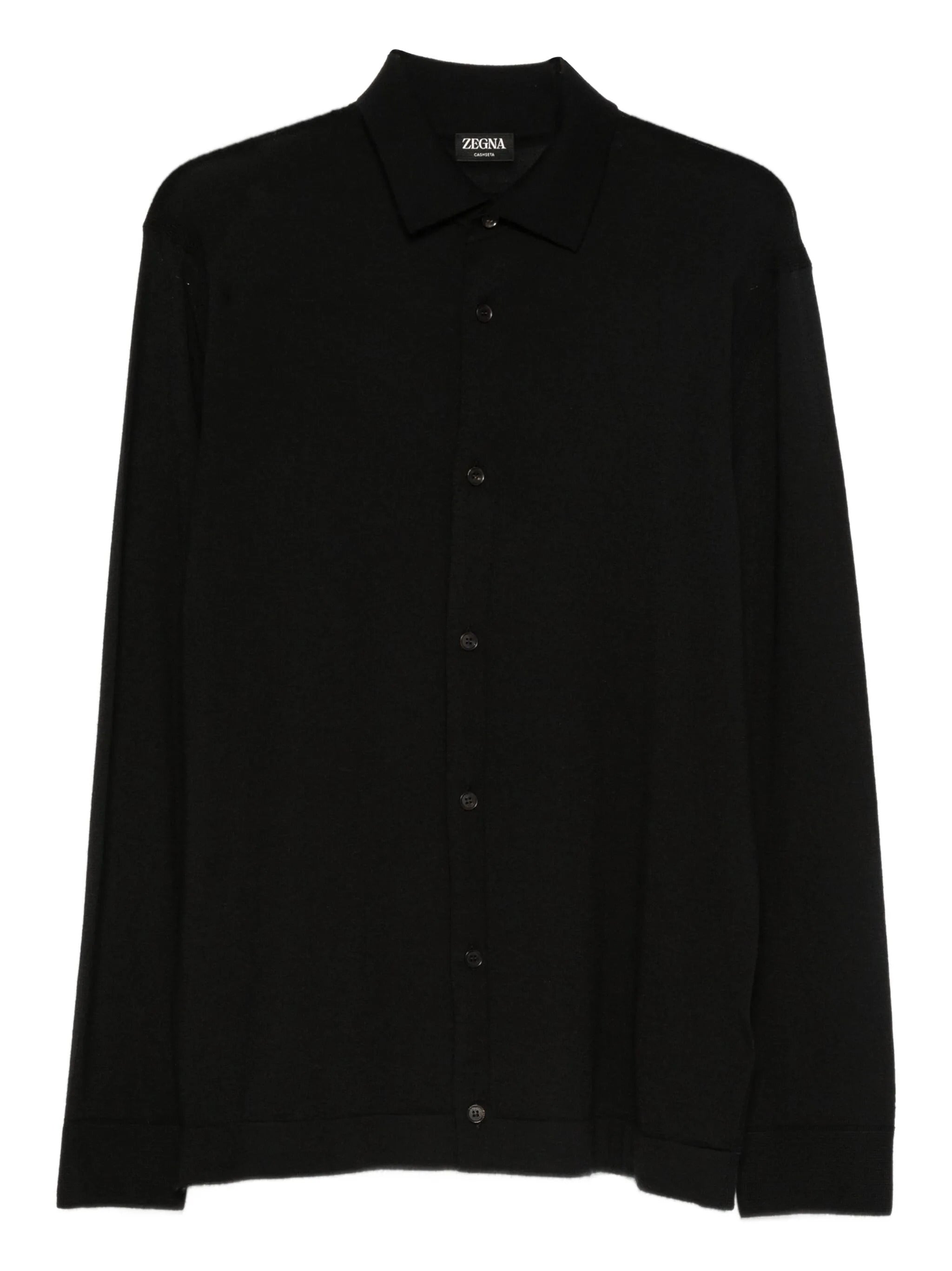 Cashmere-Silk Blend Sweater with Classic Collar