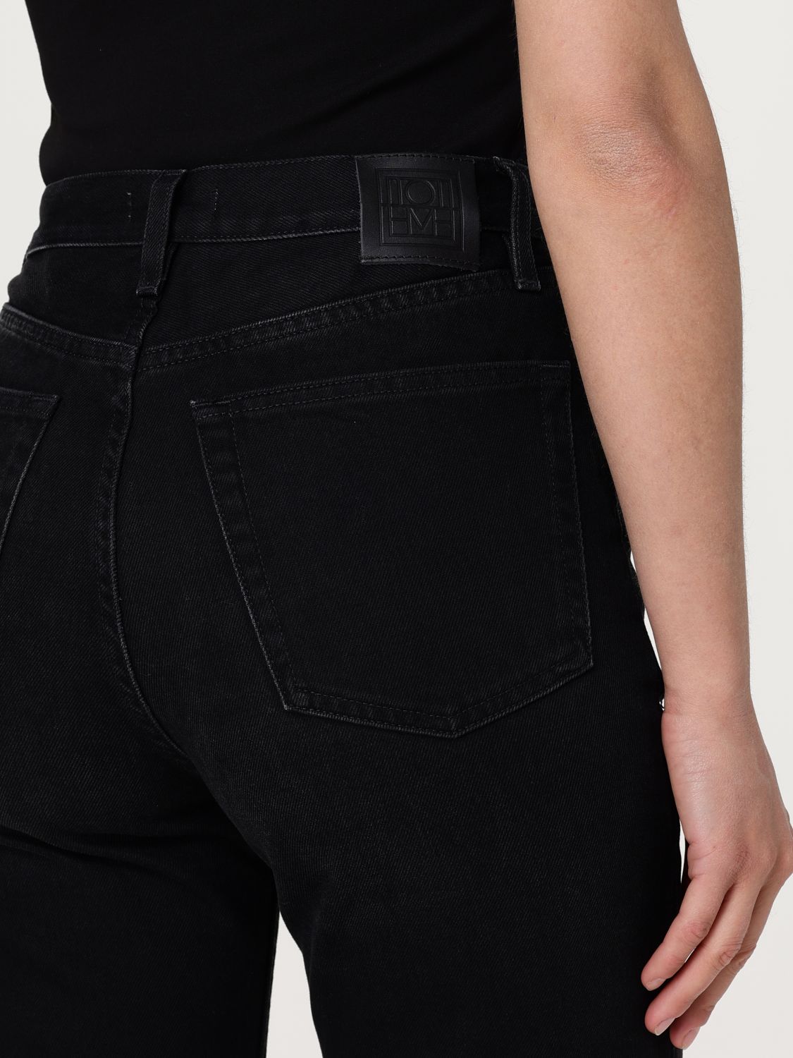 High-rise straight-leg jeans - Black