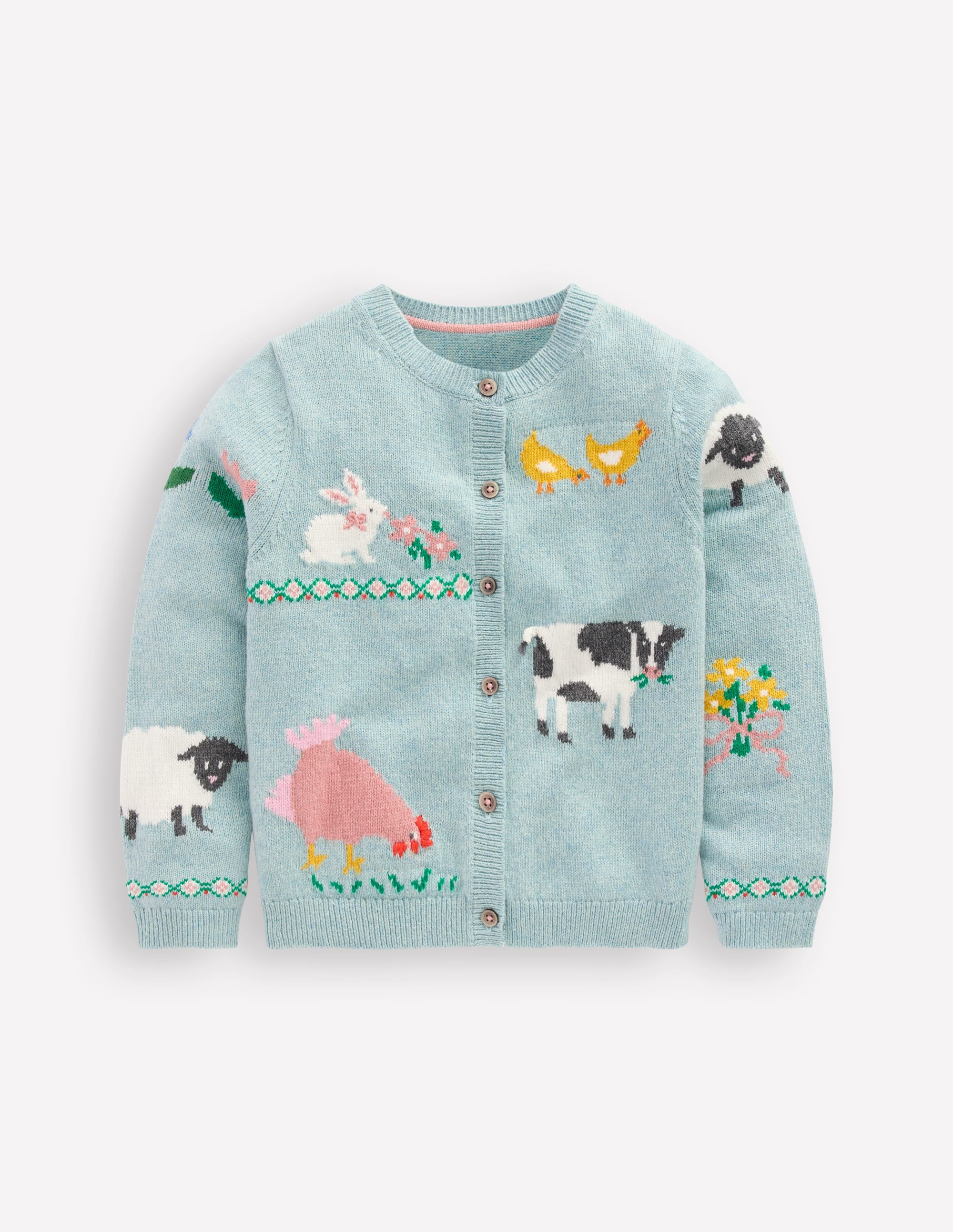 Girls Fun Logo Cardigan in Blue | Size 4-5 Years