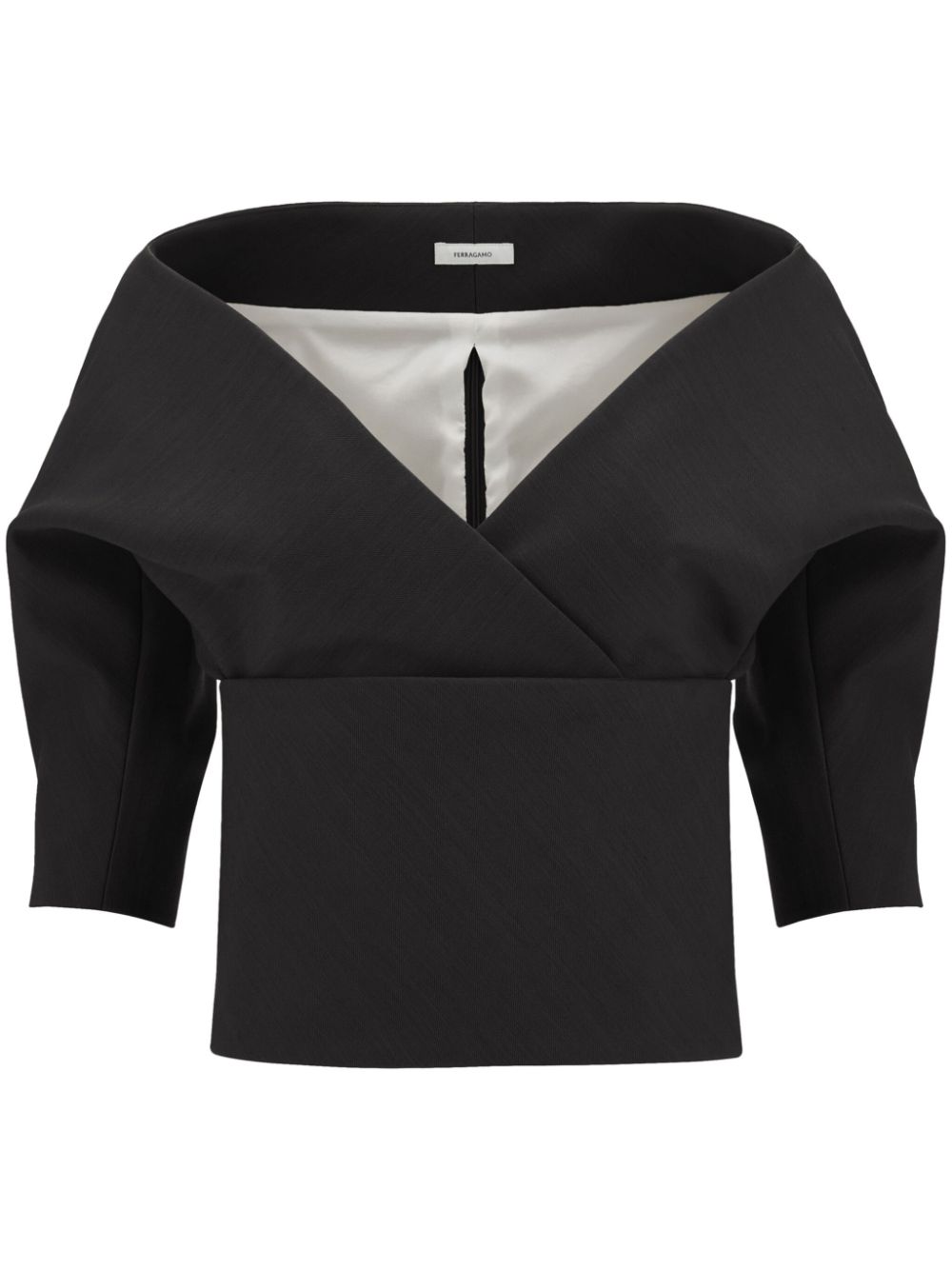 Short-sleeve knitted top - Black
