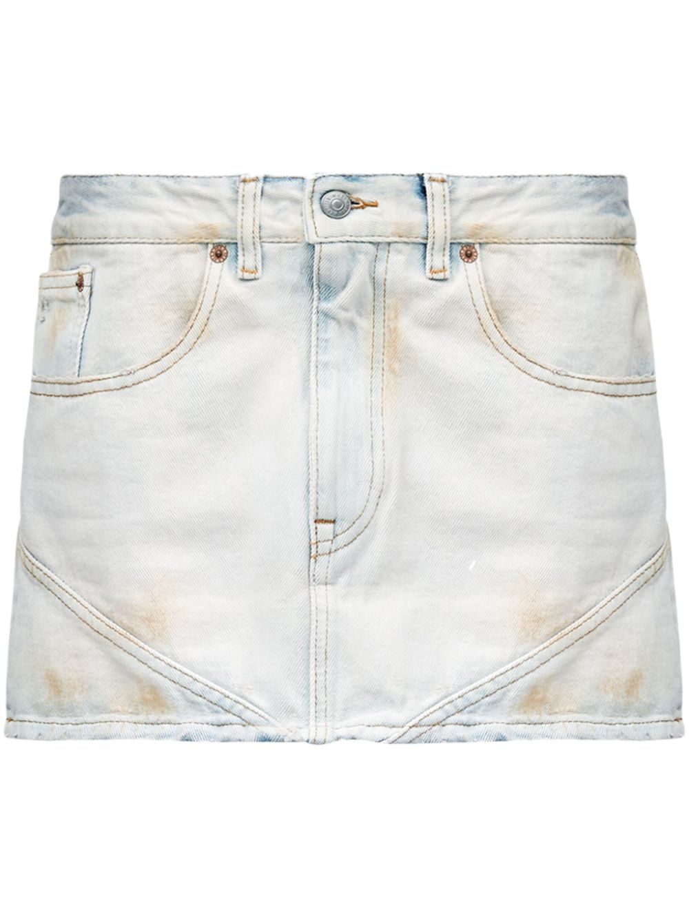 Logo-patch mini skirt - Blue