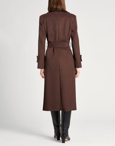 Woman Coat Dark brown Size M Polyester, Viscose