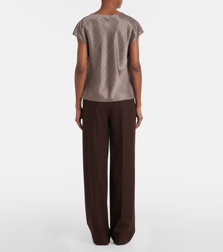 Houndstooth silk top