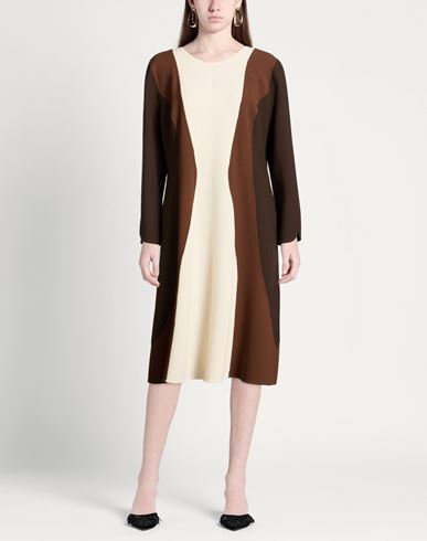 Woman Midi dress Brown Size 4 Virgin Wool