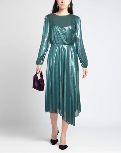 Woman Midi dress Deep teal Size 4 Polyester