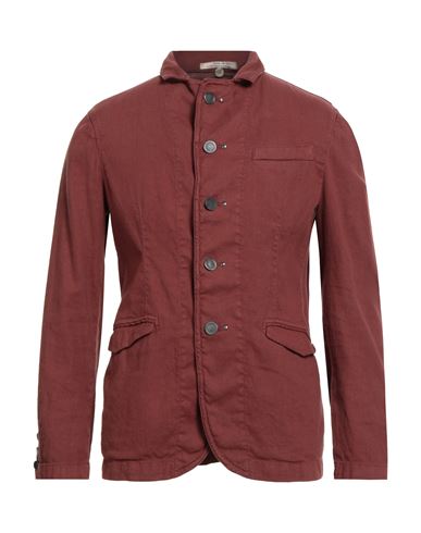 Patrizio Piscaglia Man Blazer Brick Size 38 Hemp, Cotton, Elastane