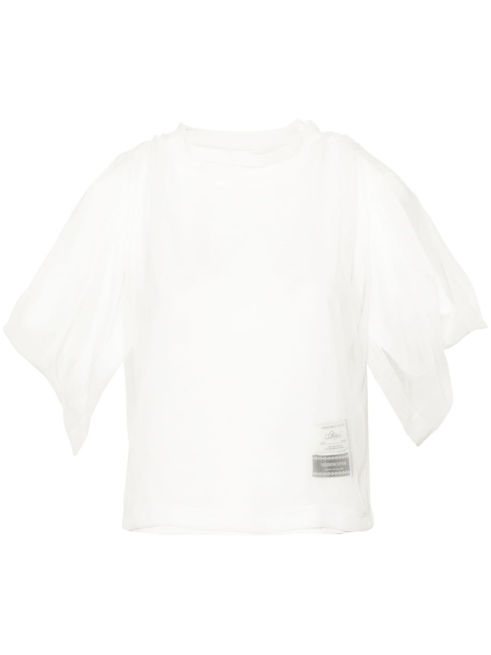 Layered-design T-shirt - White