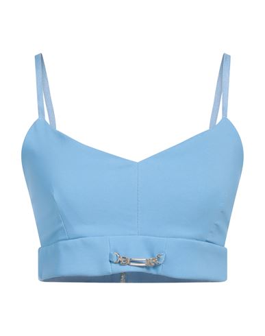 Woman Top Light blue Size S Polyester, Elastane