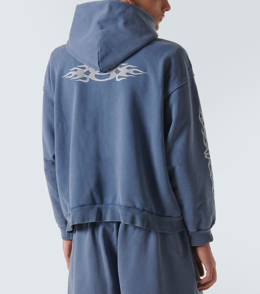 Burning Unity zip-up cotton hoodie