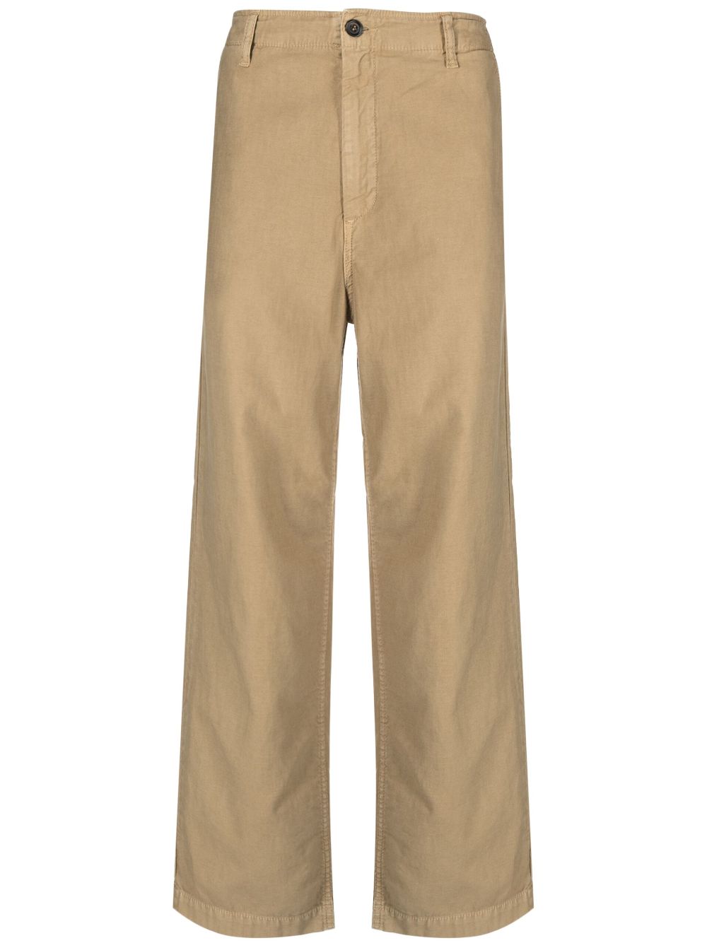 Mid-rise wide-leg trousers - Neutrals