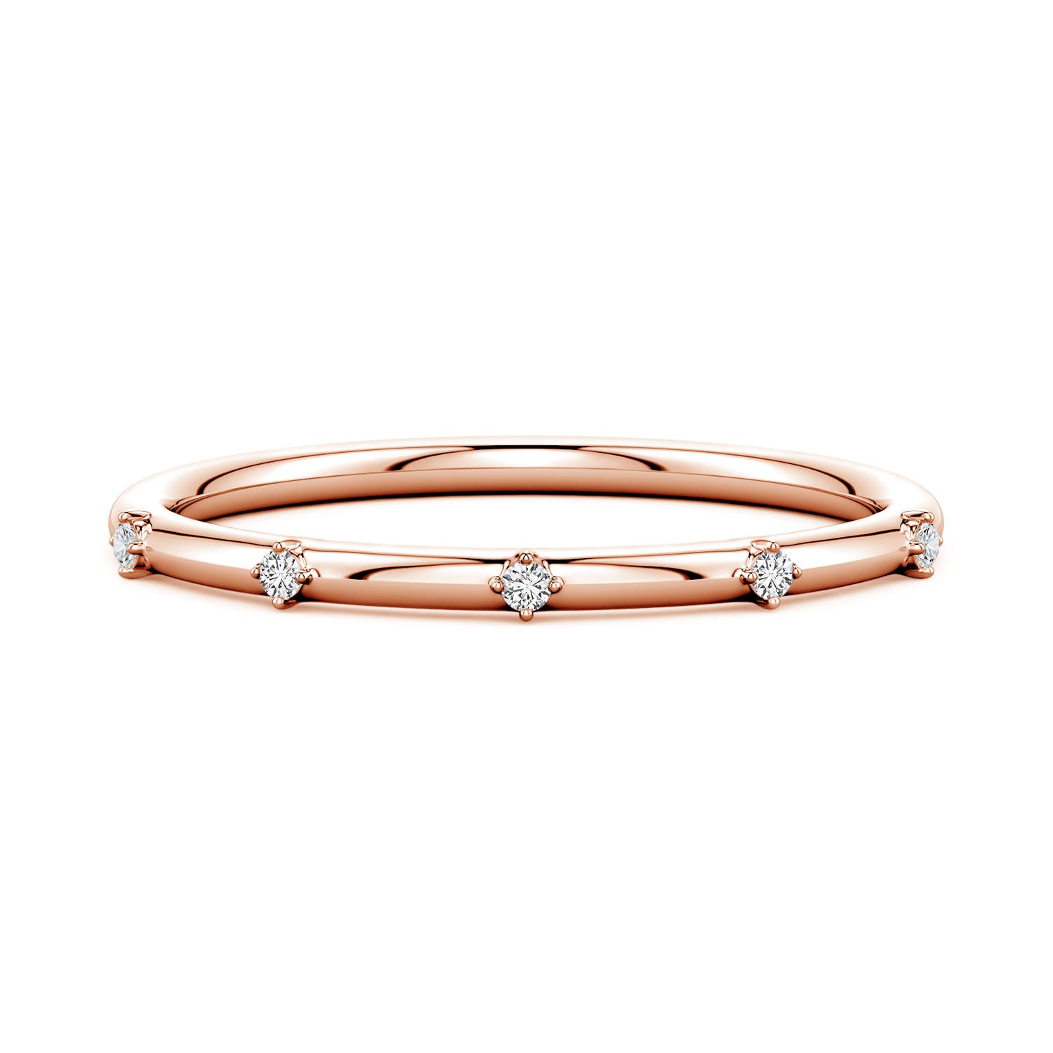 Angara 1.2 MM Round Diamond Five-Stone Station Ring in 14K Rose Gold