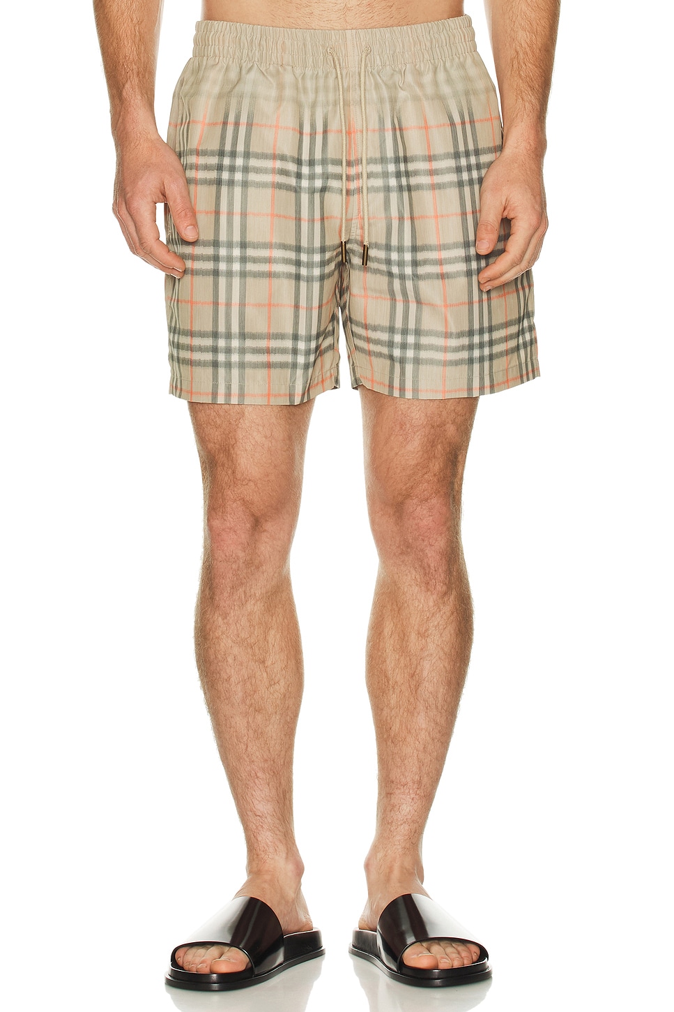 Burberry Seb Check Swim Shorts in Sand Ip Check - Brown. L also in M, XL/1X, XXL/2X