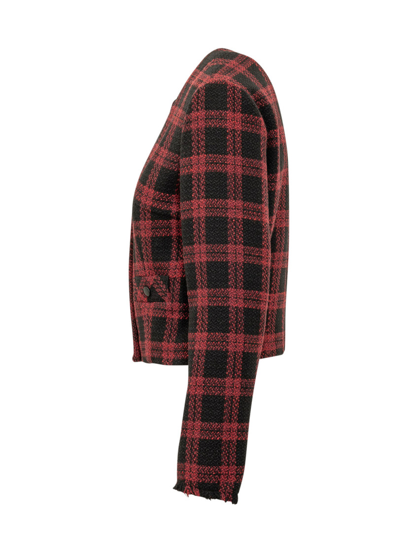 Red Round Neck Trench Coat
