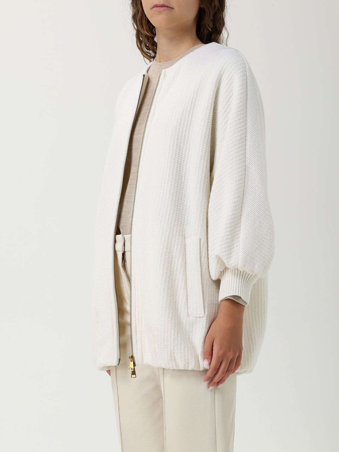 Fine-knit cardigan - White