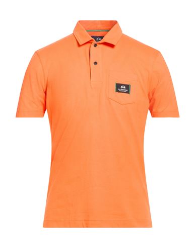 Man Polo shirt Orange Size S Cotton