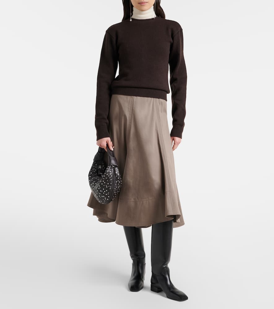 Reversible wool and cashmere cardigan