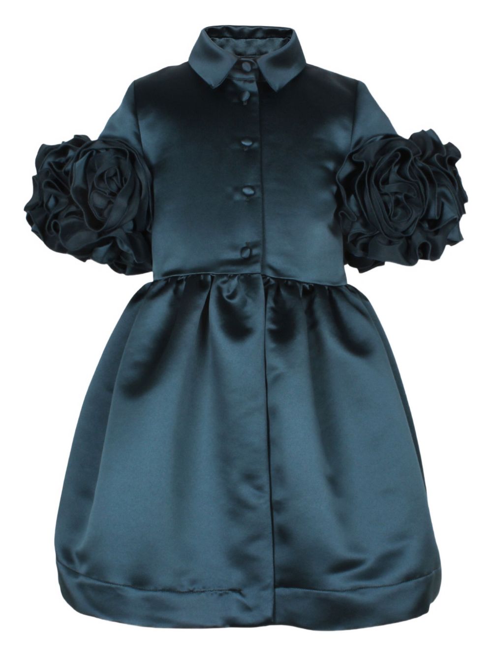 Satin button-up dress - Blue