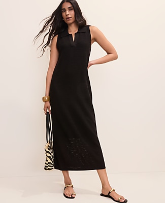 Ann Taylor Petite Collared Halter Sweater Dress