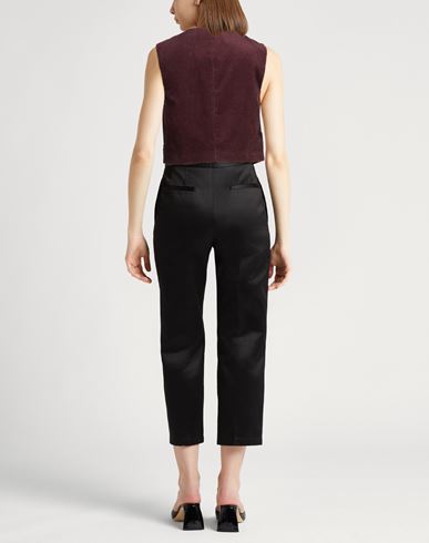Crème Woman Tailored Vest Burgundy Size 4 Cotton
