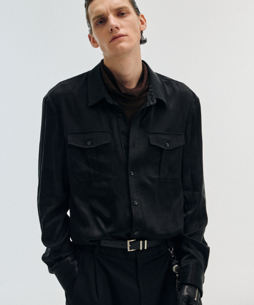 ARMA Cupro Military Shirts Black