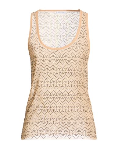 Woman Top Beige Size 1 Polyester, Elastane