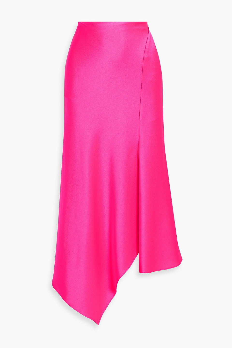 Alice Olivia - Harmony asymmetric satin-crepe skirt