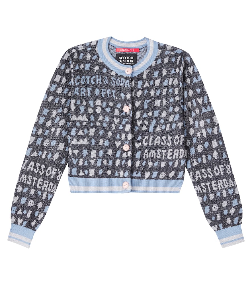 Cropped jacquard cardigan