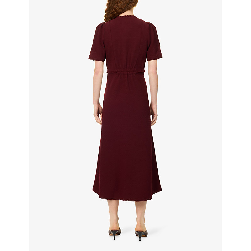 Womens Textured Woven Midi Dress