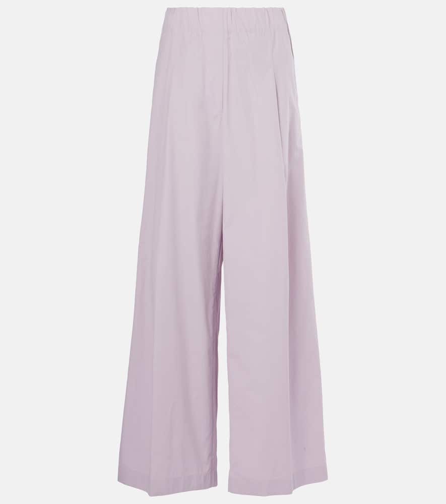 High-rise cotton wide-leg pants