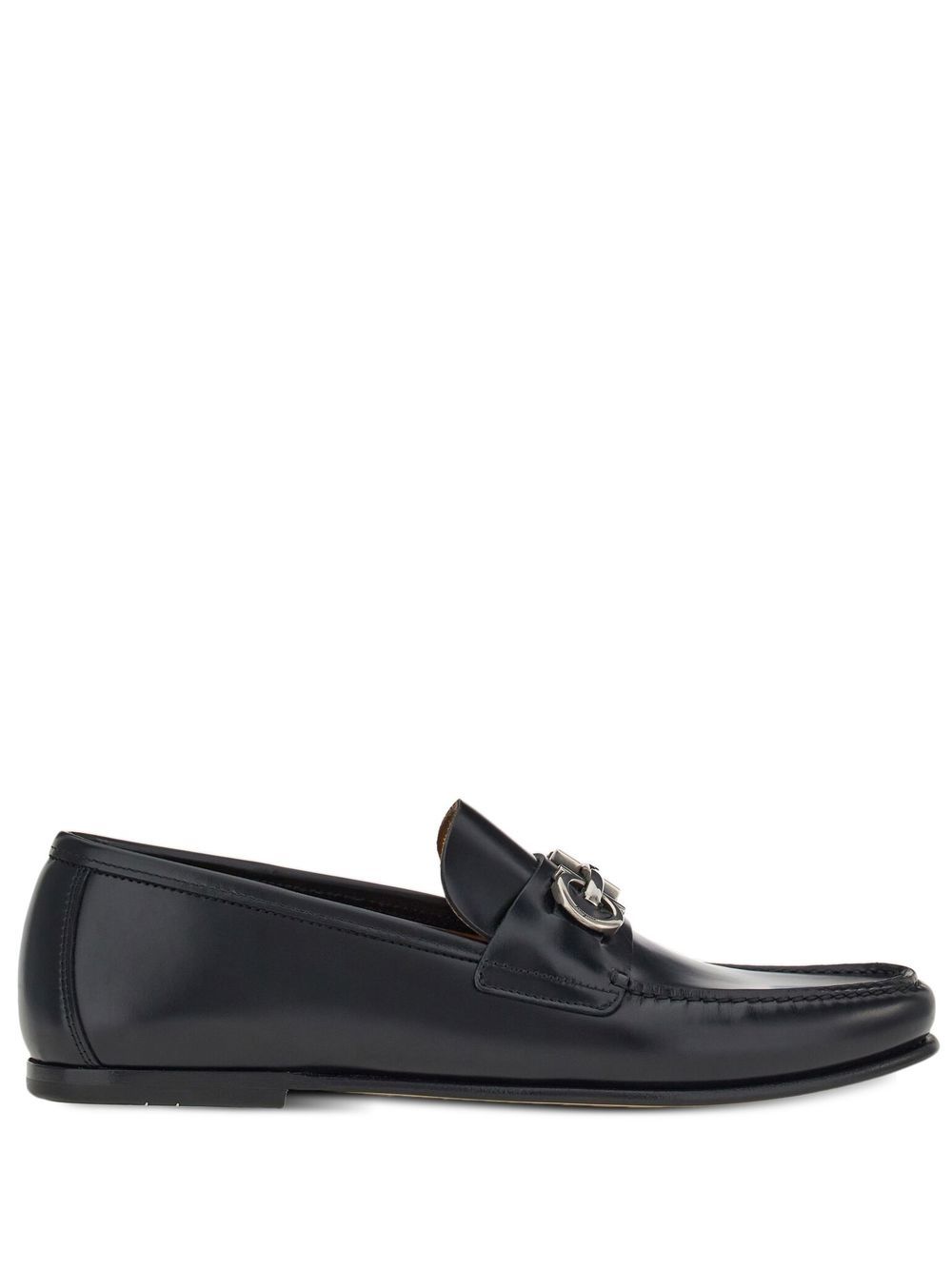 Gancini-buckle loafers - Black